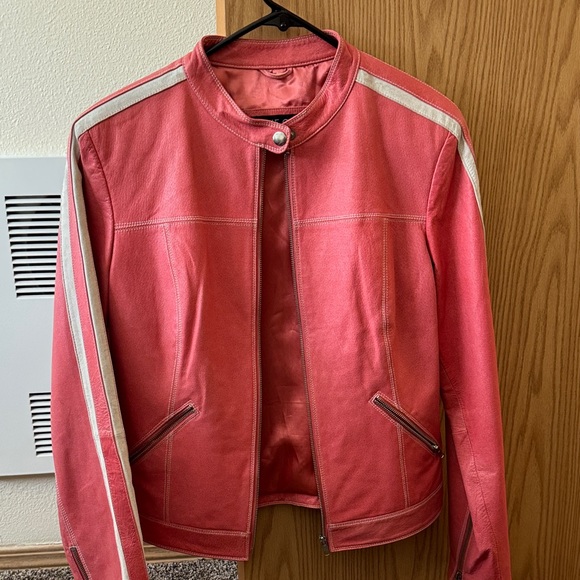 Women's Pink Leather Jacket - Picture 1 of 5